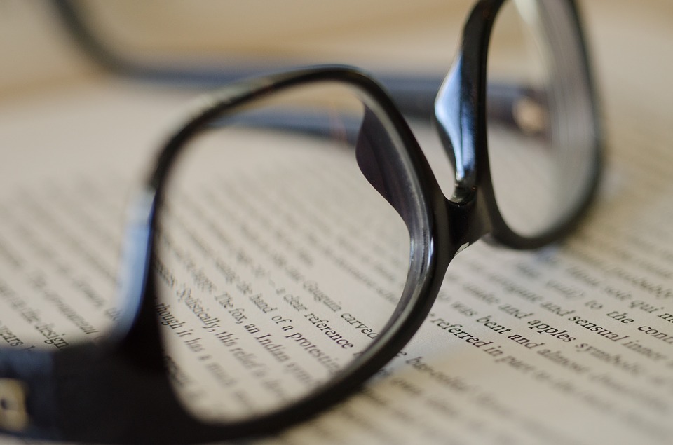 Letters Book Study Page Glasses Education Paper